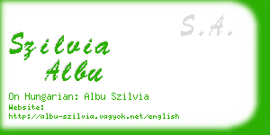 szilvia albu business card